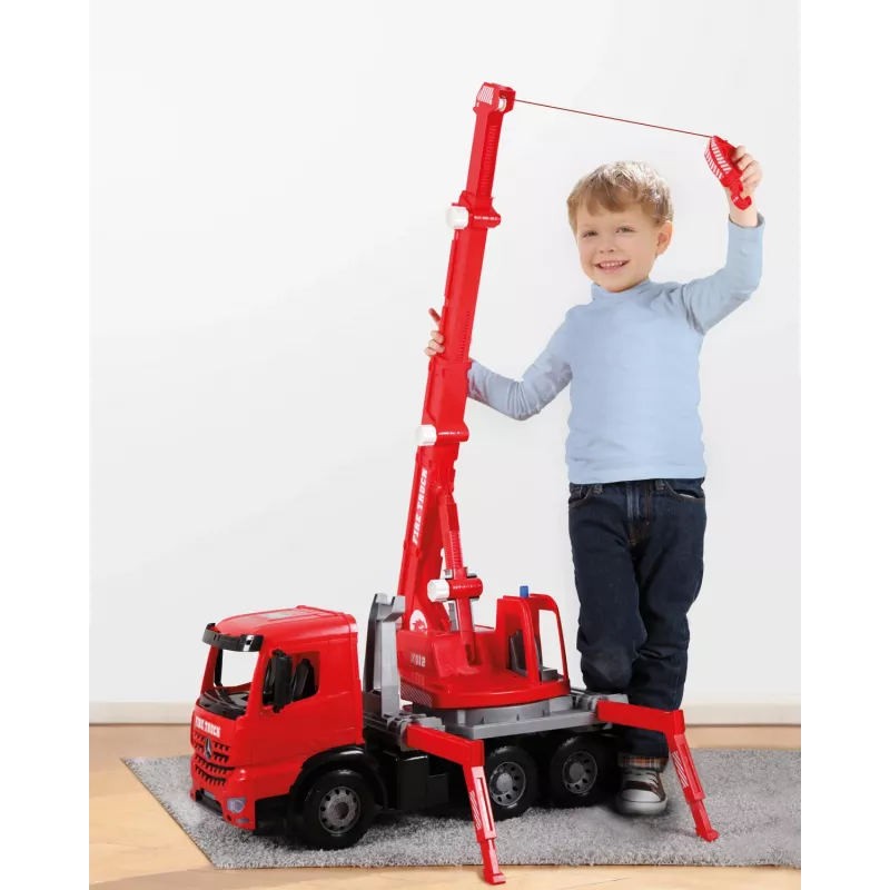 Lena GIGA TRUCKS Wóz strażacki z dźwigiem Arocs, Model wozu z dźwigiem, 3 lat(a), Czarny, Szary, Czerwony