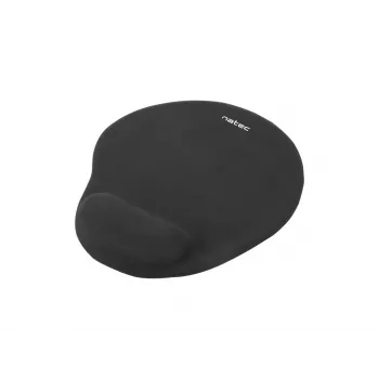 Podkładka pod mysz NATEC Marmot czarna z żelową podpórką pod nadgarstek, powierzchnia materiałowa 245×225×22 mm
