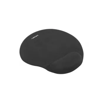 Podkładka pod mysz NATEC Marmot czarna z żelową podpórką pod nadgarstek, powierzchnia materiałowa 245×225×22 mm