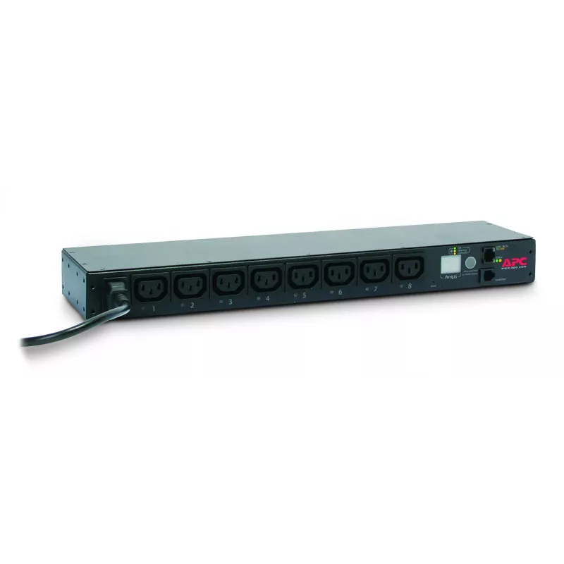 APC NetShelter Przełączana Listwa Zasilająca Rack PDU, 1U, 1PH, 2.3kW 230V 10A lub 2.5kW 208V 12A, 8 gniazd C13, przewód C14