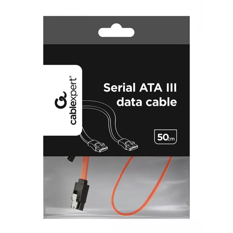 Kabel danych GEMBIRD SATA III, metalowe klipsy, 50 cm - opakowanie zbiorcze