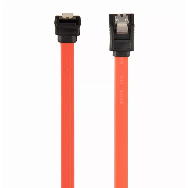 Kabel danych GEMBIRD SATA III ze złączem kątowym 90°, 50 cm - metalowe klipsy