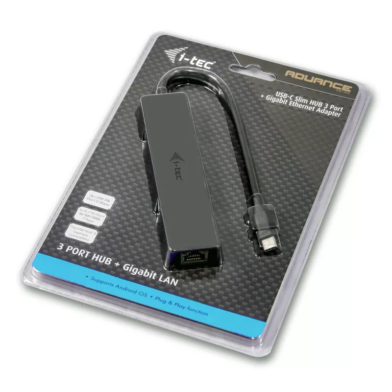 i-tec Advance USB-C cienki Passive HUB 3 Port + Gigabit Ethernet Adapter