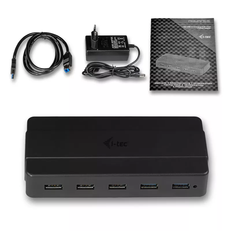 i-tec USB 3.0 Charging HUB 7 Port Power Adapter USB 3.2 Gen 1 Type-B