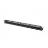 Patch panel 1U LANBERG PPU5-1024-B — 24-port CAT5e, metal, czarny, 445×32.5×44.5 mm
