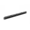 Patch panel 1U LANBERG PPU5-1024-B — 24-port CAT5e, metal, czarny, 445×32.5×44.5 mm
