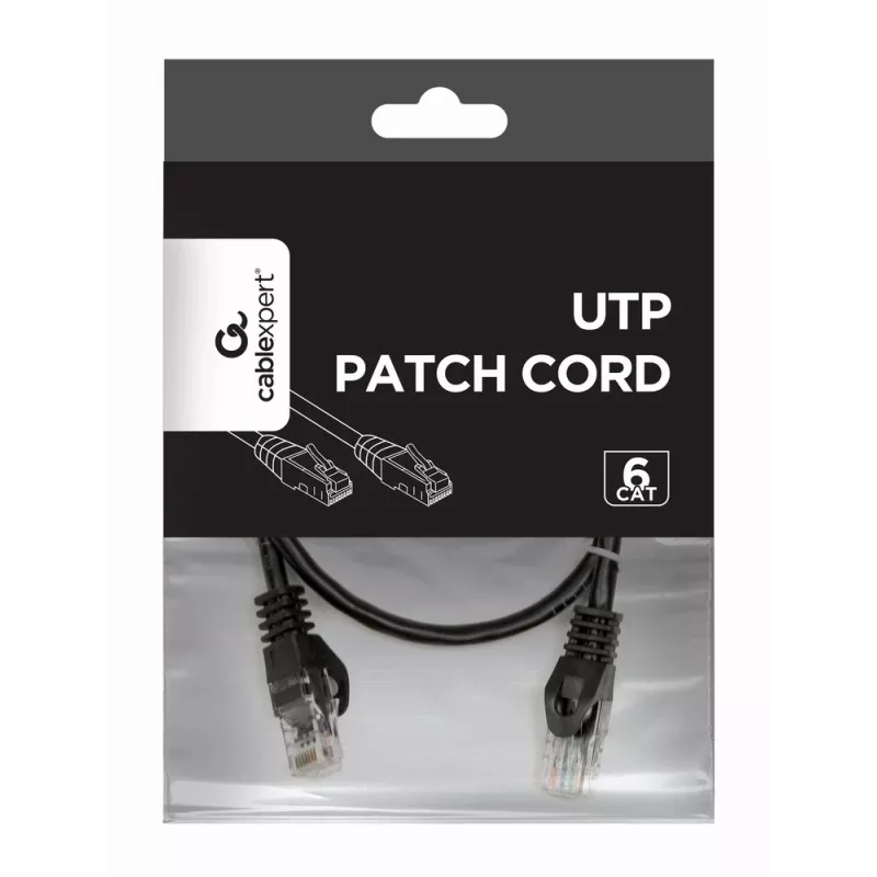 Kabel sieciowy Gembird PP6U-0.5M Czarny Cat6 U/UTP