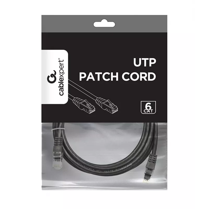 Kabel sieciowy Gembird PP6U-3M/BK RJ-45 Cat6 3m Czarny