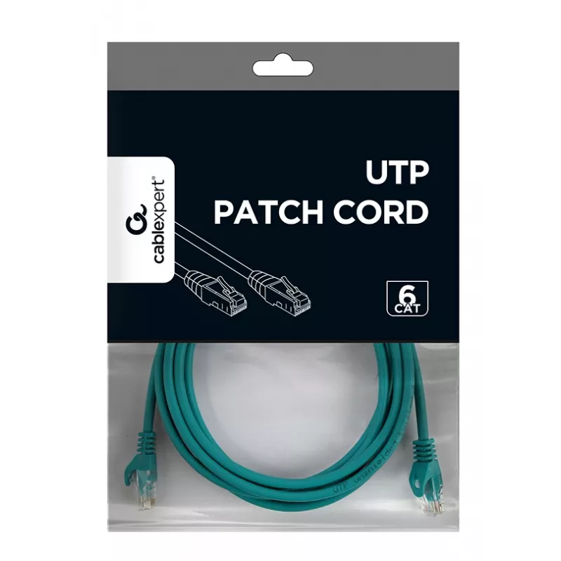 Kabel sieciowy Gembird PP6U-3M RJ-45 Cat6 3m Zielony