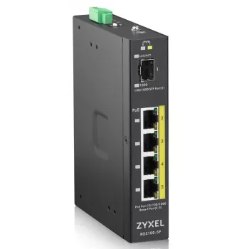Zyxel RGS100-5P Niezarządzalny przełącznik L2 Gigabit Ethernet (10/100/1000) Power over Ethernet (PoE) Czarny