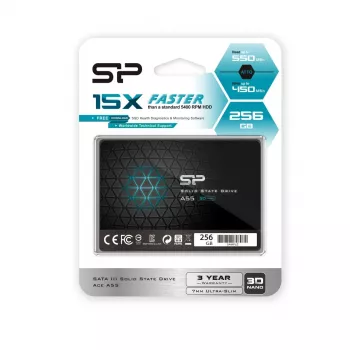 Dysk SSD SATA III 2,5 cala Silicon Power Ace A55 256 GB, 3D TLC, do 550/450 MB/s, 7 mm