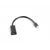 Adapter kablowy wideo LANBERG Mini DisplayPort (męski) do HDMI Typ A (żeński), 0,2 m, 1920x1200 @60Hz, DisplayPort 1.2, czarny