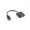 Adapter kabla wideo LANBERG AD-0002-BK — VGA (żeński) na DisplayPort (męski), 0,2 m, 1920×1200@60Hz, DP 1.1a, czarny