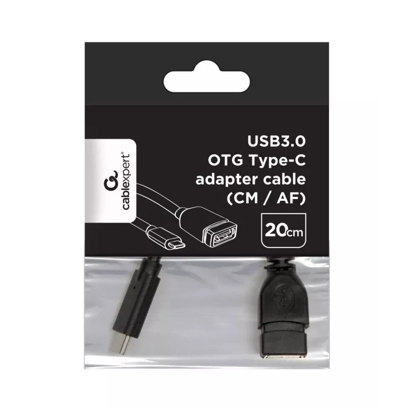 Kabel USB Gembird A-OTG-CMAF3-01, USB‑C na USB‑A, 0,2 m, czarny