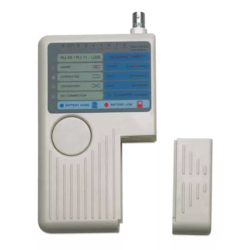 Intellinet 4-w-1 tester kabli, RJ-11, RJ-45, USB i BNC, test jednym przyciskiem