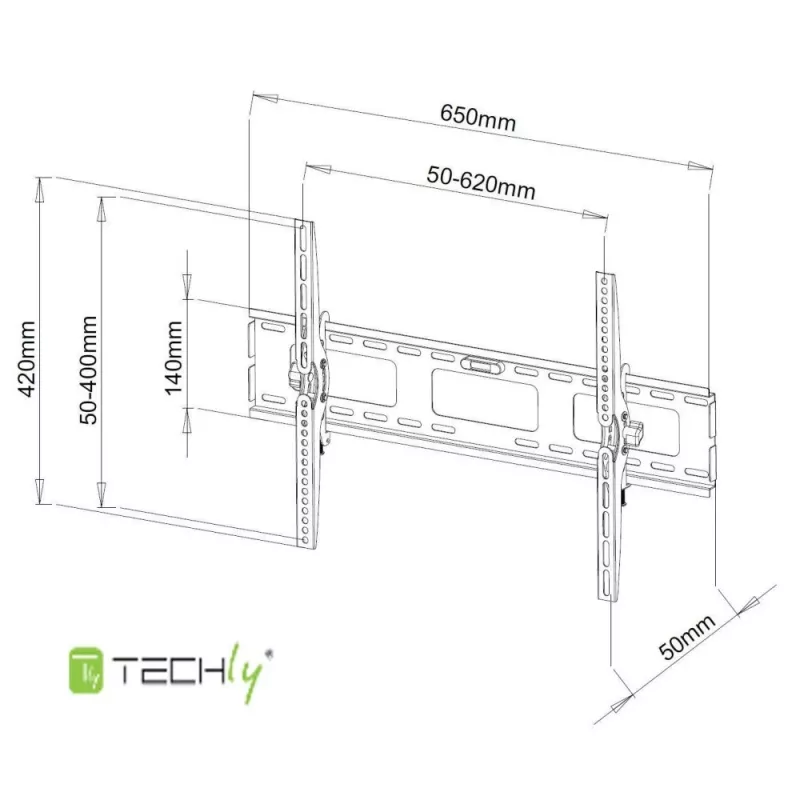 Uchwyt ścienny Techly 40-65 cali do LED LCD TV Tilt” ICA-PLB 131L