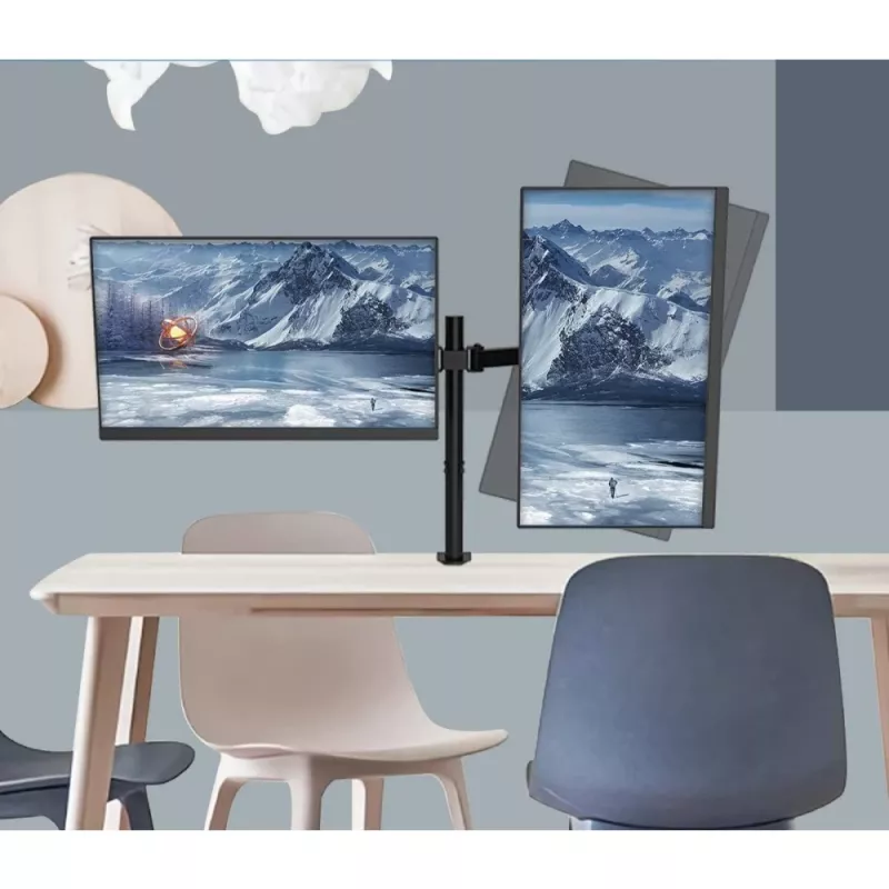 Techly 13-27 inch Desk Stand for 2 Monitor with Clamp” ICA-LCD 482-D