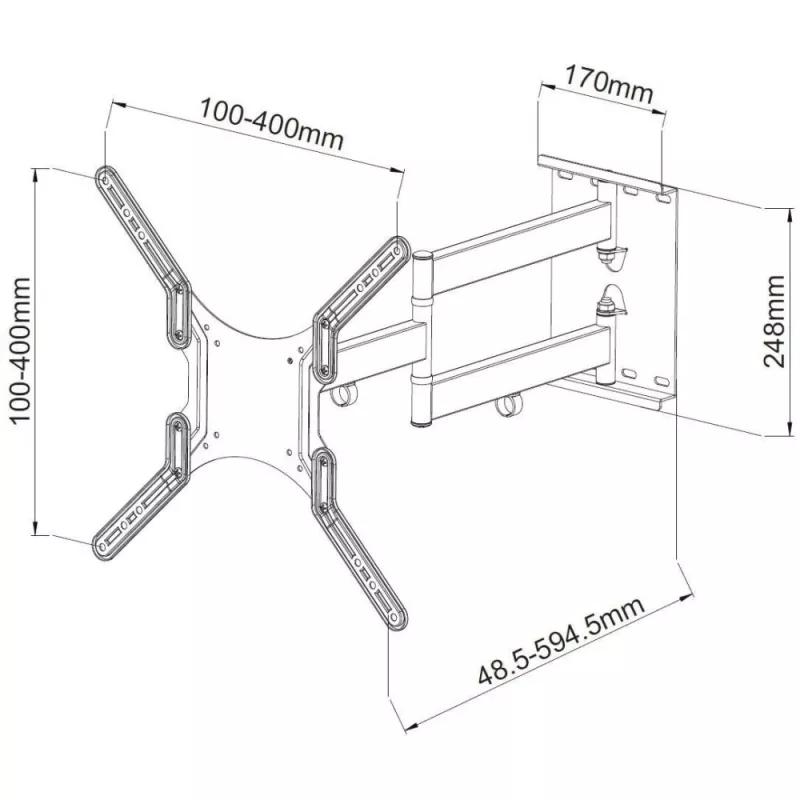 Techly 23-55 Universal LCD TV Wall Mount Bracket Czarny” ICA-PLB 136M