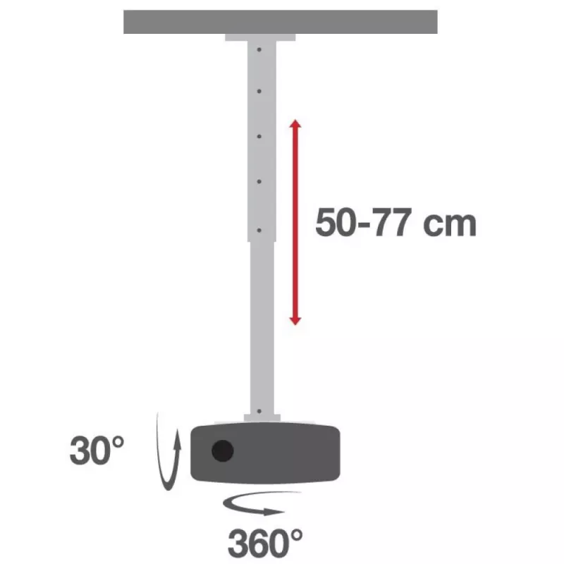 Techly Support Projector Ceiling Extension 500-770 mm Biały ICA-PM 104MW
