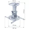 Techly Universalny uchwyt sufitowy do projektora, biały ICA-PM 100WH