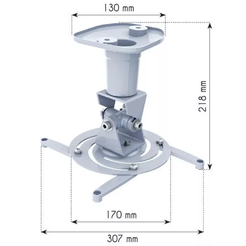 Techly Universalny uchwyt sufitowy do projektora, biały ICA-PM 100WH