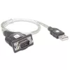 Przejściówka USB na szeregowe Techly IDATA USB-SER-2T, USB-A męski na DB-9 męski, 0,45 m, półprzezroczysty biały