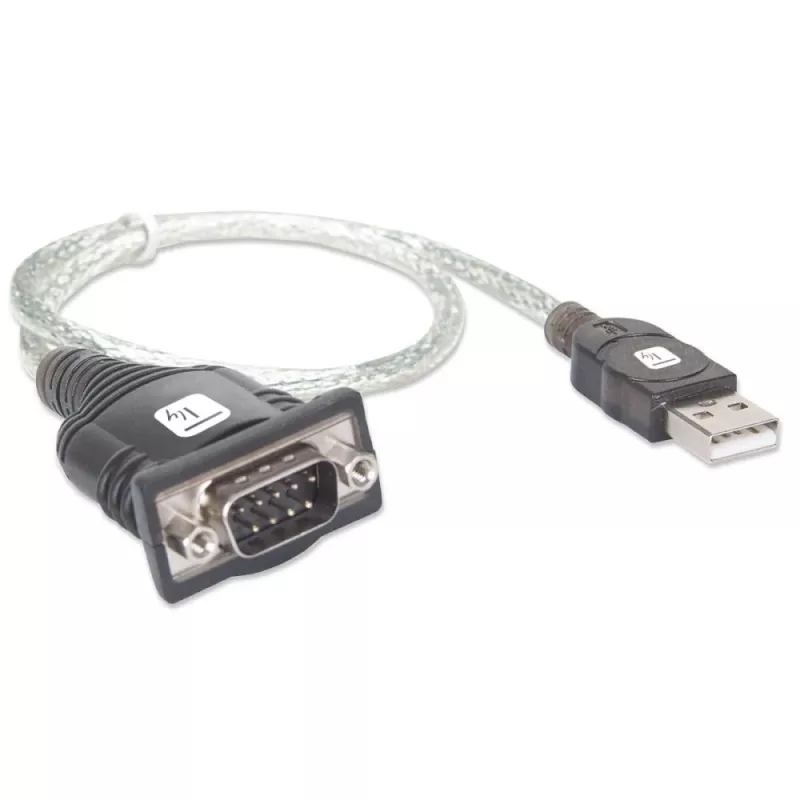 Przejściówka USB na szeregowe Techly IDATA USB-SER-2T, USB-A męski na DB-9 męski, 0,45 m, półprzezroczysty biały
