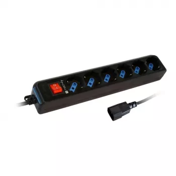 Techly Moc Strip 6 Sockets Czarny with VDE Plug IUPS-PCP-6V