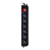 Techly Moc Strip 6 Sockets Czarny with VDE Plug IUPS-PCP-6V