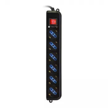 Techly Moc Strip 6 Sockets Czarny with VDE Plug IUPS-PCP-6V