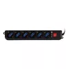 Techly Moc Strip 6 Sockets Czarny with VDE Plug IUPS-PCP-6V