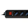 Techly Moc Strip 6 Sockets Czarny with VDE Plug IUPS-PCP-6V