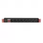 Techly I-CASE STRIP-81UD listwa zasilająca (PDU) 8 gniazd AC 1U Czarny, Czerwony