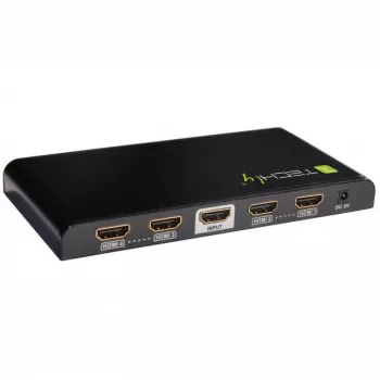 Techly Splitter HDMI 4 way 4K*2K IDATA HDMI-4K4, HDMI, 4x HDMI, 1x HDMI F, 4096 x 2160 pikseli, Czarny, 36 bit