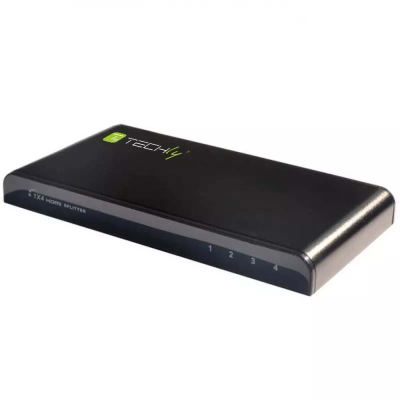 Techly Splitter HDMI 4 way 4K*2K IDATA HDMI-4K4, HDMI, 4x HDMI, 1x HDMI F, 4096 x 2160 pikseli, Czarny, 36 bit