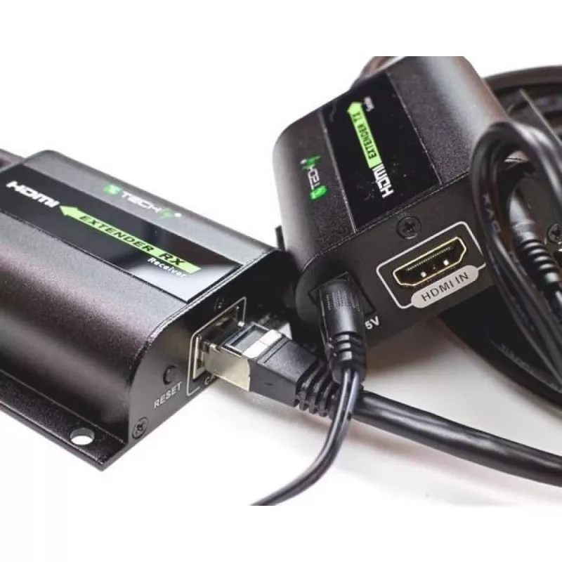 Techly Extender HDMI Full HD na kablu Kat.5E / 6 / 6A / 7 maks. 60m Autoregulowany IDATA EXT-E70I