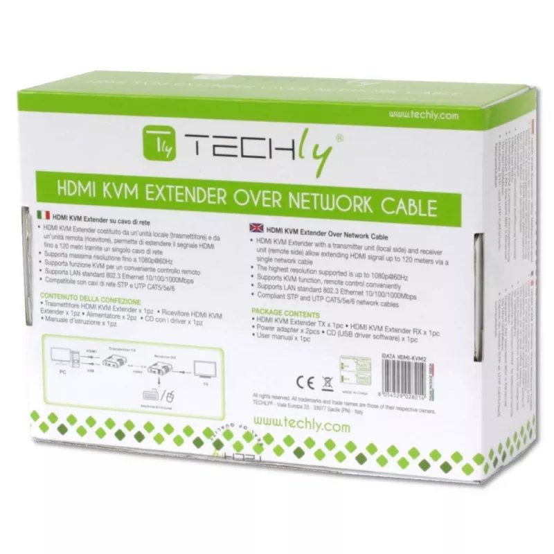 Techly IDATA HDMI-KVM2 KVM extender Nadajnik i odbiornik