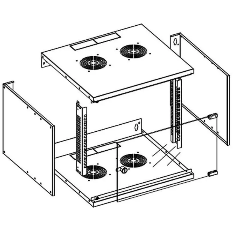 Techly Wall Rack Cabinet 19 6U prof. 320 szary Assembled” I-CASE EL-1006G32