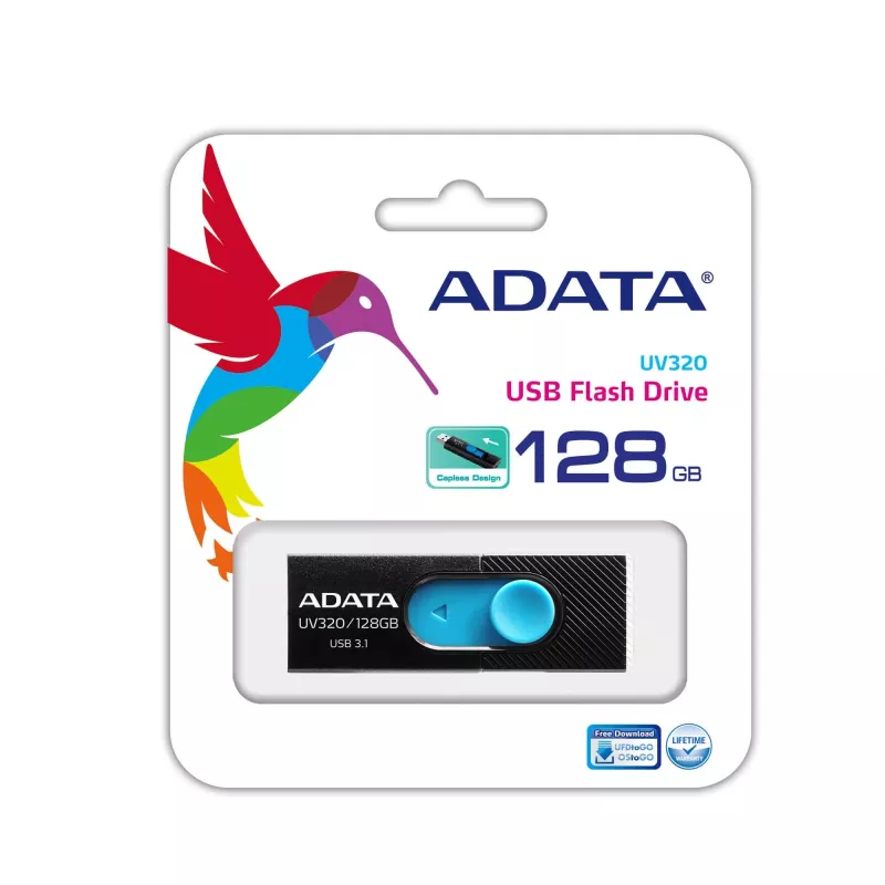ADATA UV320 Pamięć USB 128 GB USB Type-A 3.2 Gen 1 (3.1 Gen 1) Czarny, Niebieski