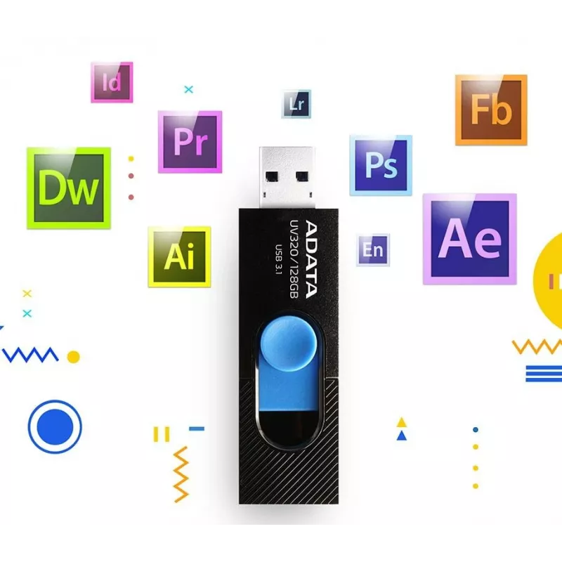 ADATA UV320 Pamięć USB 128 GB USB Type-A 3.2 Gen 1 (3.1 Gen 1) Czarny, Niebieski