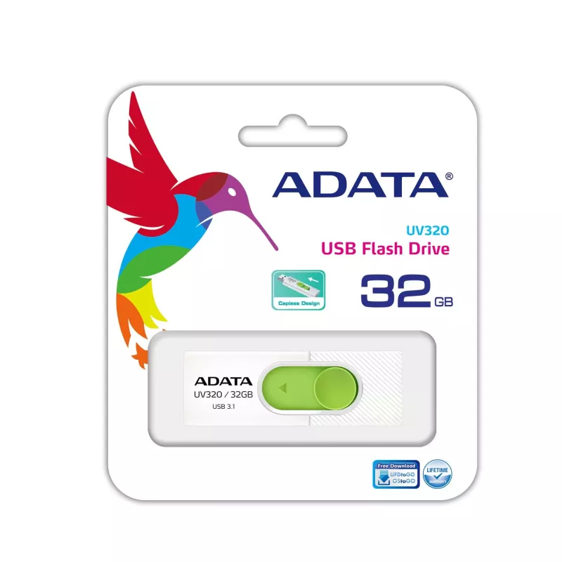 Pamięć USB ADATA UV320 32 GB USB Type-A 3.2 Gen 1 (3.1 Gen 1) Zielony, Biały