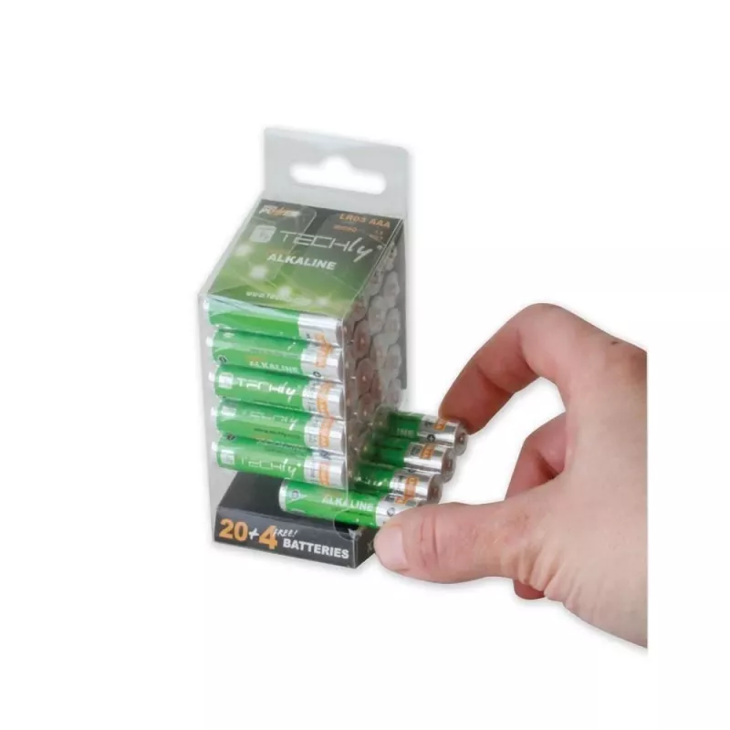 Techly Multipack 24 baterii High Power Mini Stilo AAA alkaliczne LR03 1.5V IBT-KAL-LR03-B24T