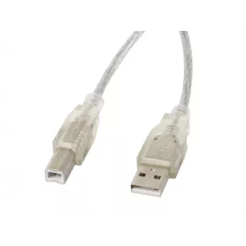 Kabel USB LANBERG USB 2.0 USB B - 3m przezroczysty