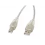 Kabel USB LANBERG USB 2.0 USB B - 3m przezroczysty