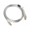 Kabel USB LANBERG USB 2.0 USB B - 3m przezroczysty