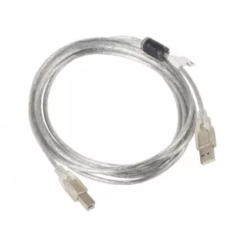 Kabel USB LANBERG USB 2.0 USB B - 3m przezroczysty