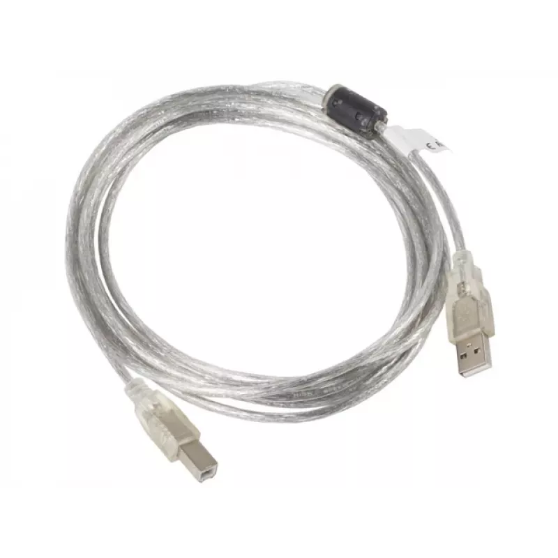 Kabel USB LANBERG USB 2.0 USB B - 3m przezroczysty