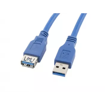Kabel USB A na USB A LANBERG CA-US3E-10CC-0018-B 1,8 m, USB 3.0, niebieski, 4800 Mbit/s