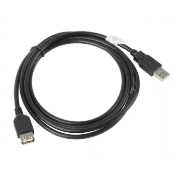 Kabel USB A do A LANBERG CA-USBE-10CC-0018-BK, USB 2.0, 1,8 m, czarny