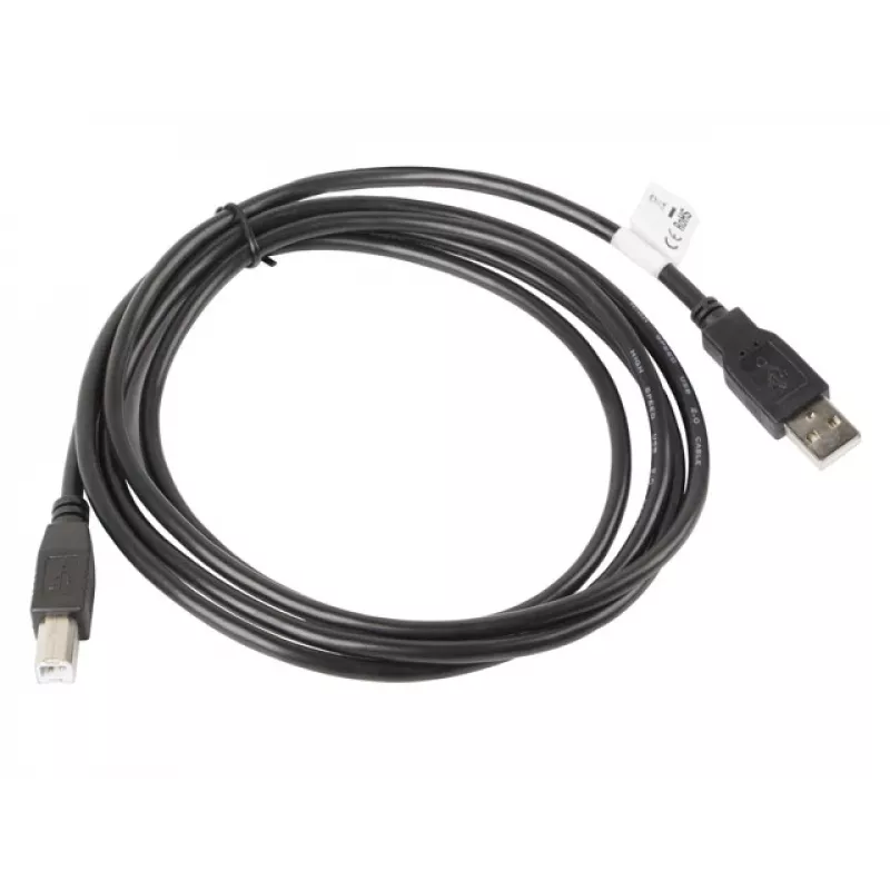 Kabel USB 2.0 LANBERG CA-USBA-10CC-0018-BK — 1,8 m, USB A (męski) do USB B (męski), czarny